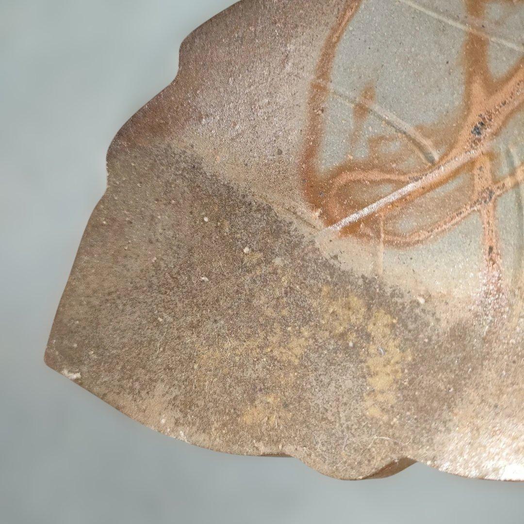 A1342-3/備前焼/閑谷窯/目澤孝 作/備前葉形皿5客/共箱/銘々皿/飾皿