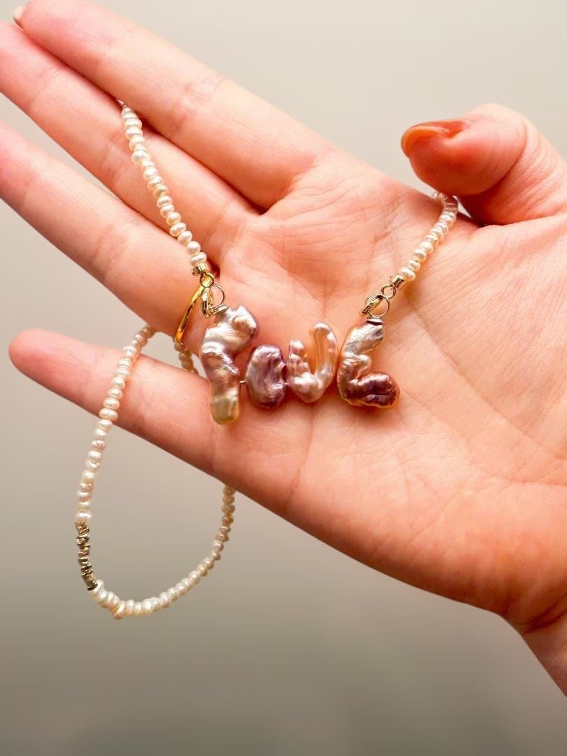 ✨3WAY✨大粒 淡水ケシパール \"LOVE\" ペンダント & ネックレス925