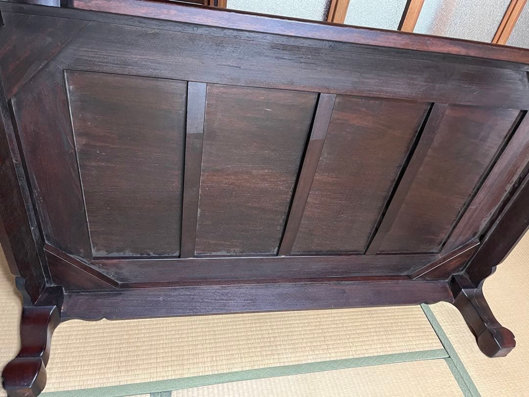 和室　座卓 座敷机 ローテーブル 昭和レトロ　龍彫り