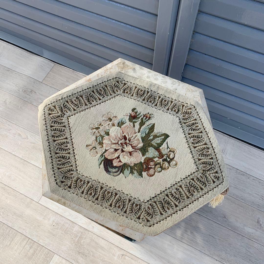 ヨーロッパ　ゴールド　ロココ調　大理石　スタンド　花台　サイドテーブル