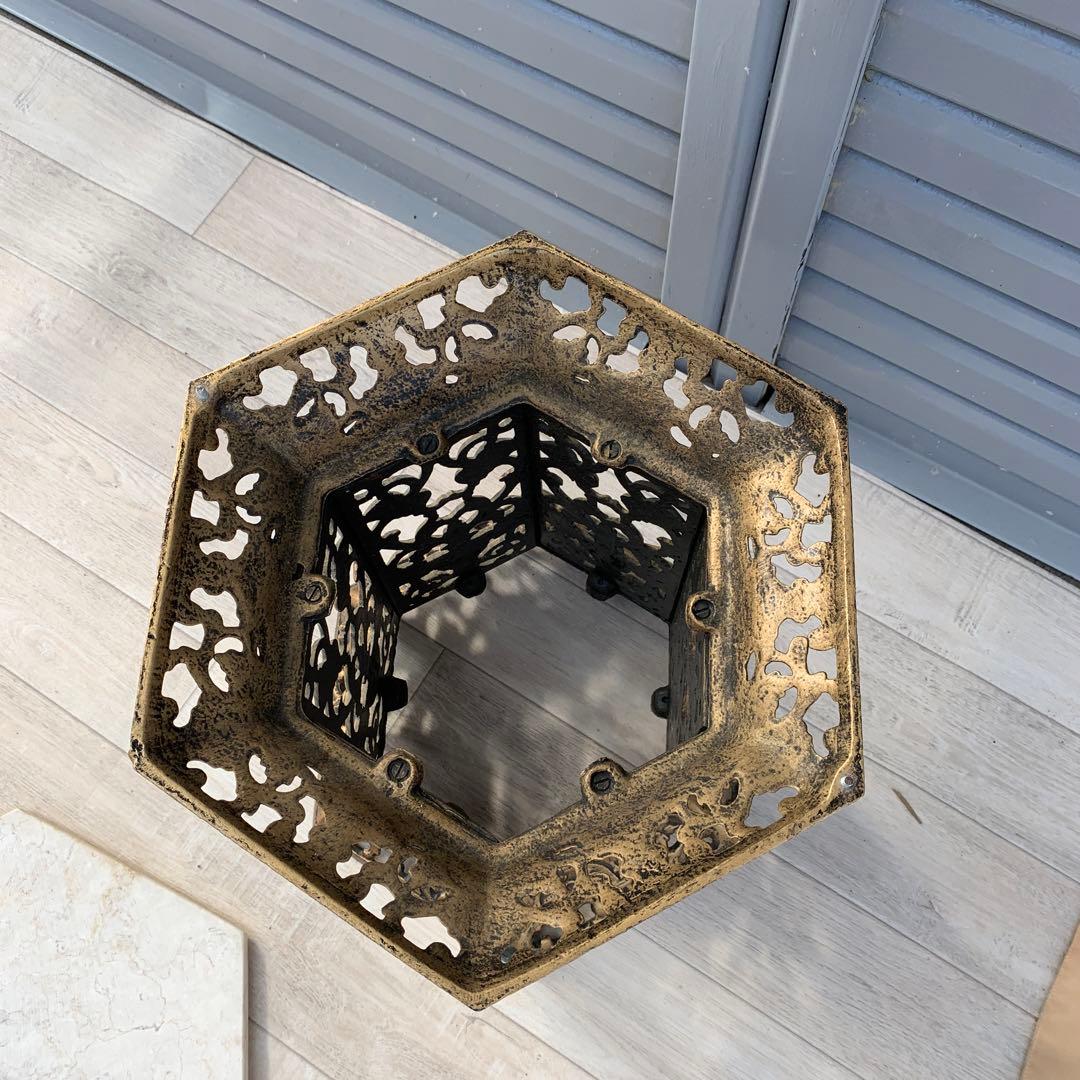 ヨーロッパ　ゴールド　ロココ調　大理石　スタンド　花台　サイドテーブル