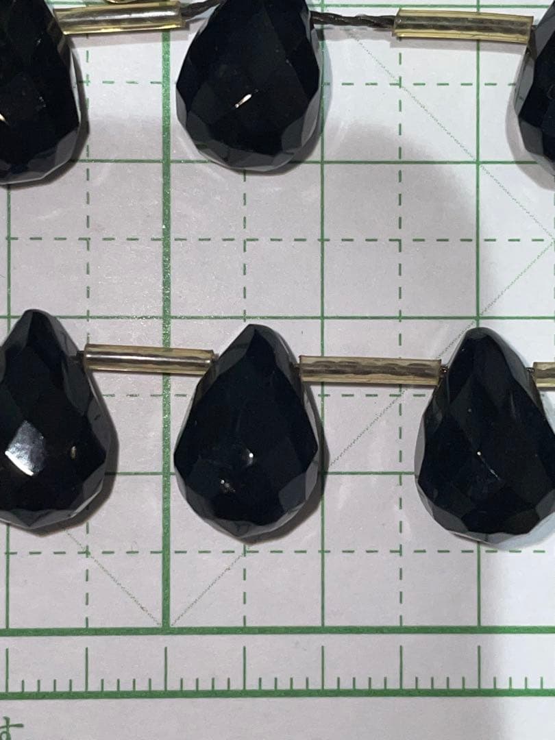 【大ロット】天然石 オニキス ドロップ（ペアシェイプ）18連セット 約650g