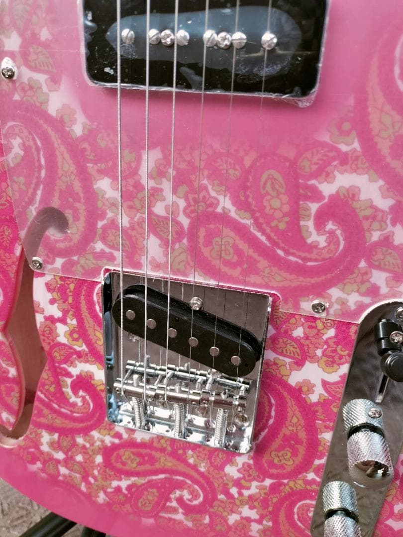 両面ピンクペイズリー フロントP90 テレキャスターシンラインタイプ