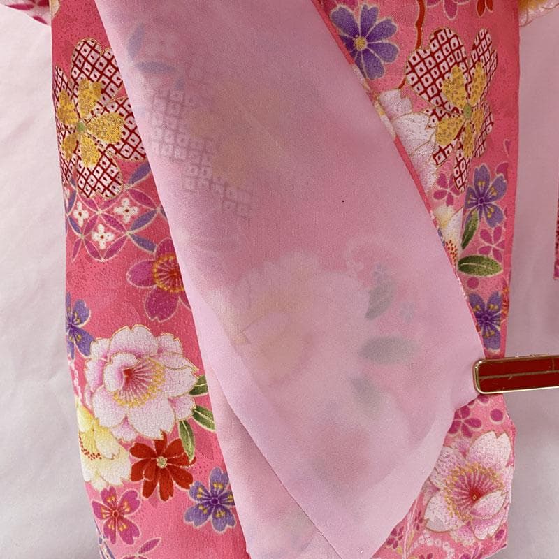 506ag42◎七五三 三歳 女児 着物&被布&長襦袢&小物 フルセット◎美品