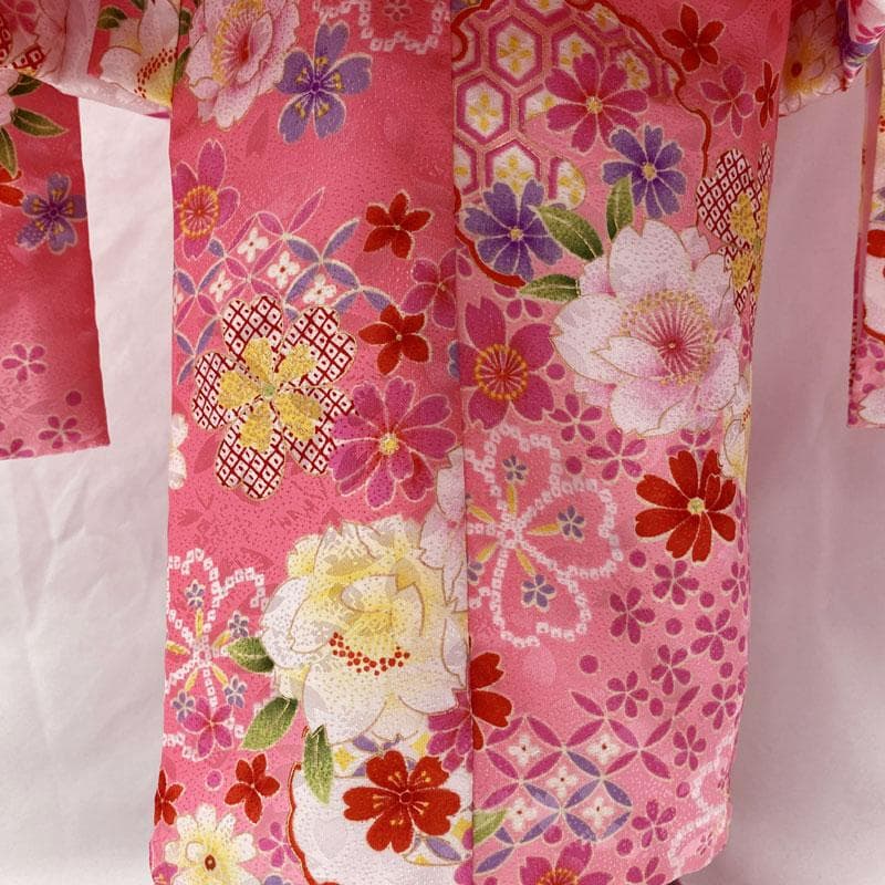 506ag42◎七五三 三歳 女児 着物&被布&長襦袢&小物 フルセット◎美品