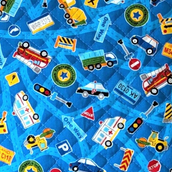 レッスンバッグ 40×30 サイズオーダー◎ 裏地付き【くるま青/キルティング】