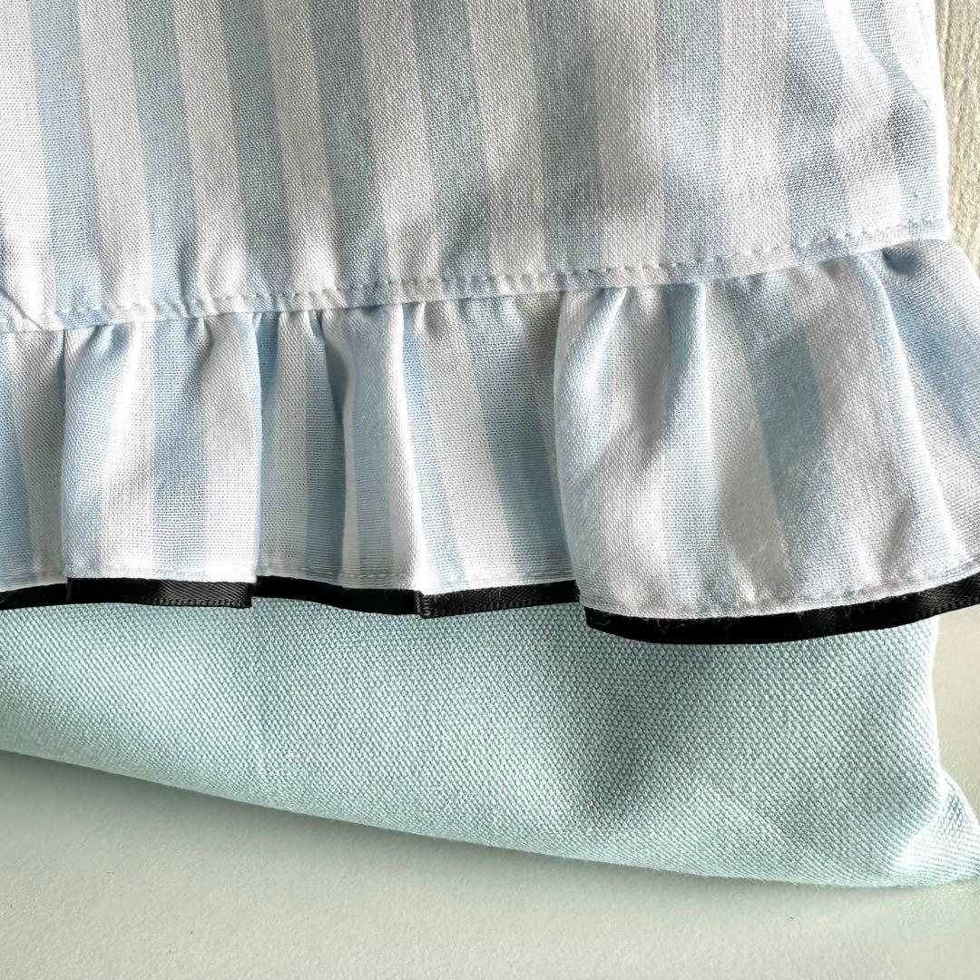 ぴー様　レッスンバッグ　手提げ　絵本　入園入学　女の子　ストライプ　ハンドメイド