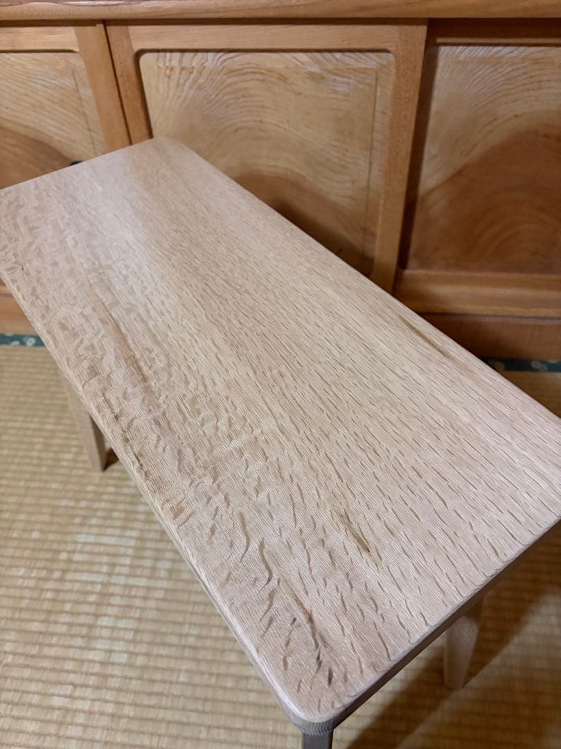 1368建具屋58年のおじいさんの手作り木製サイドテーブル、イス、スツール