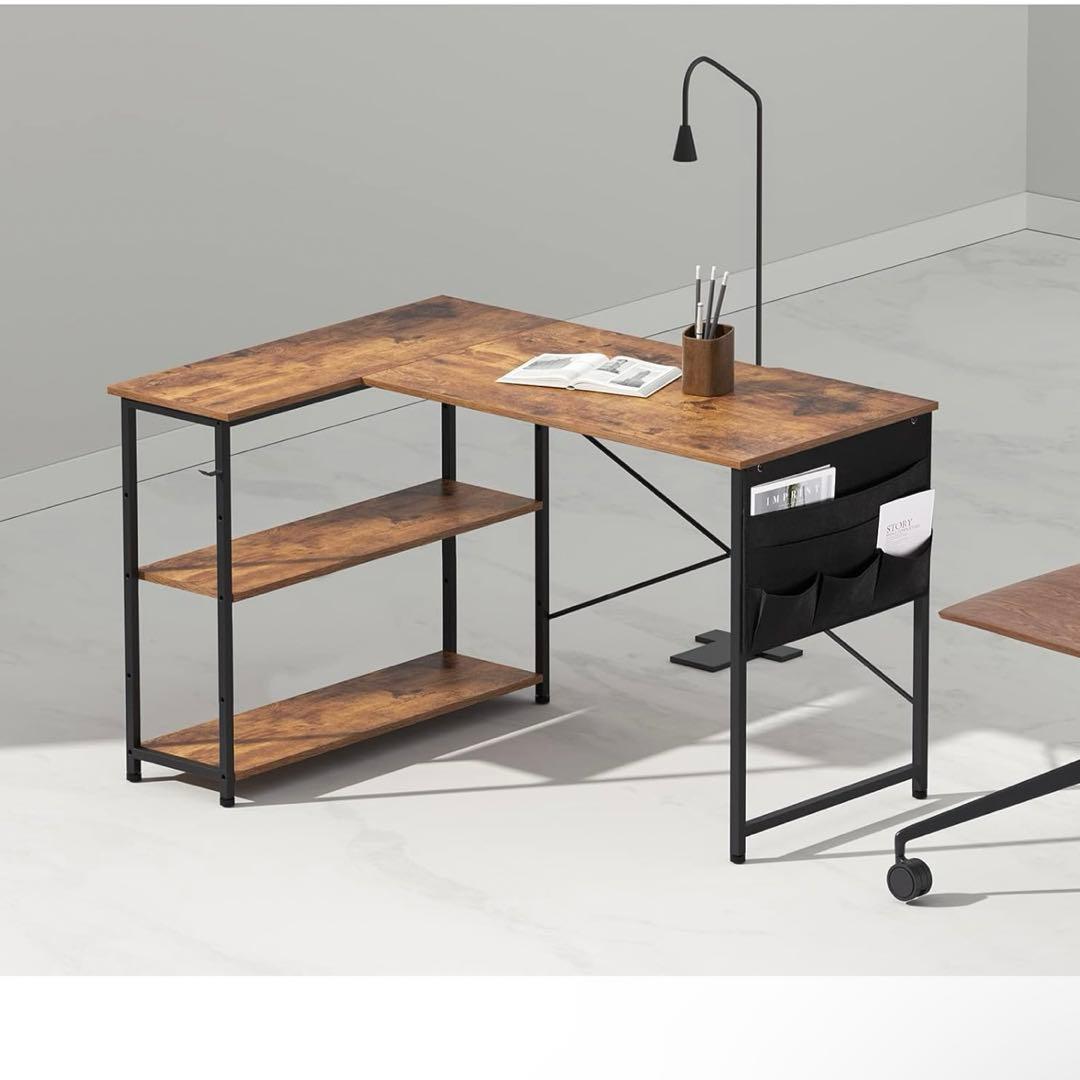 【新品】パソコンデスク 机 学習机 右棚左棚 幅107cm