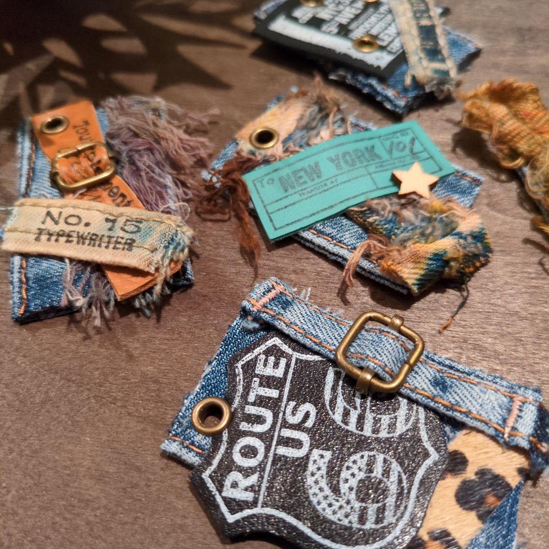 ［SALE］デニムリメイク☆ROUTE66★男前タグ②✨️革タグ