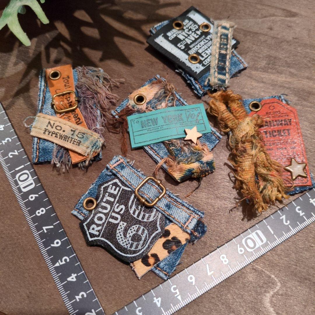 ［SALE］デニムリメイク☆ROUTE66★男前タグ②✨️革タグ