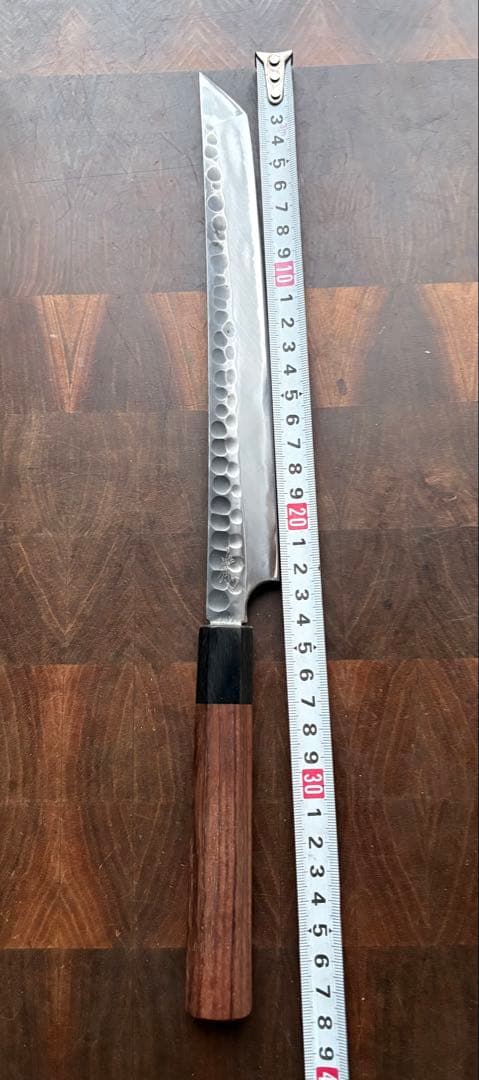 越前打刃物　弥氏 良寬　先丸　蛸引　240mm 包丁　白鋼　刺身　和包丁　槌目