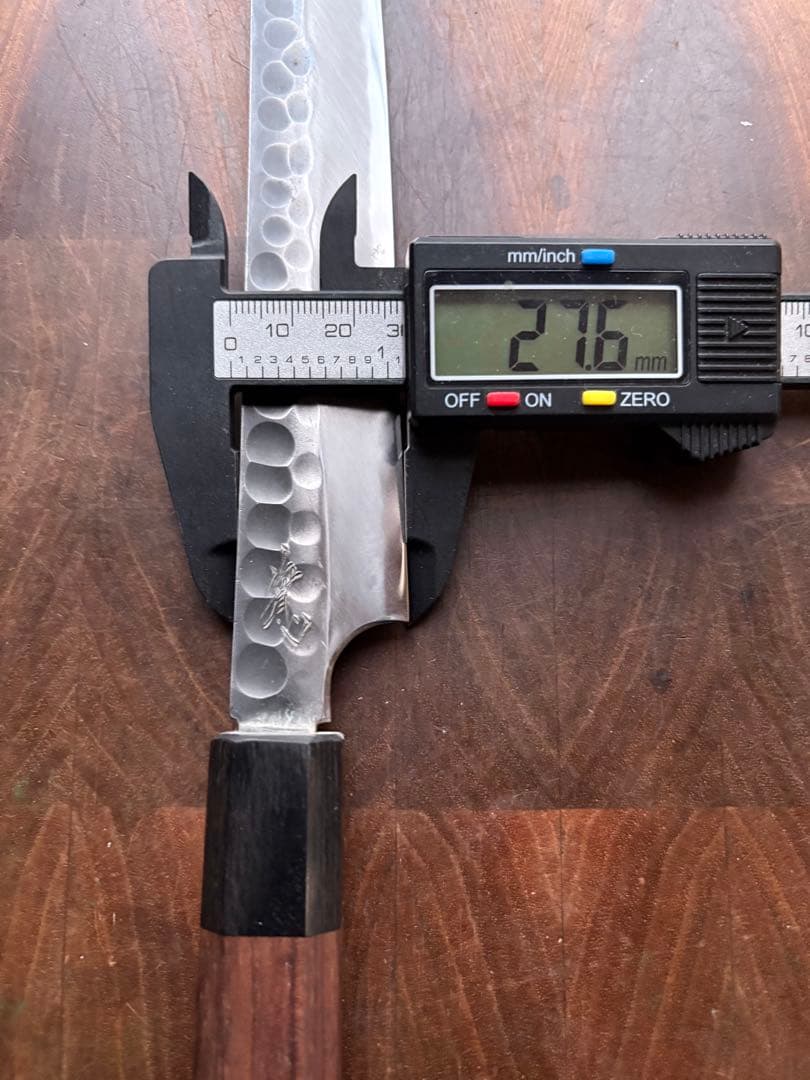 越前打刃物　弥氏 良寬　先丸　蛸引　240mm 包丁　白鋼　刺身　和包丁　槌目