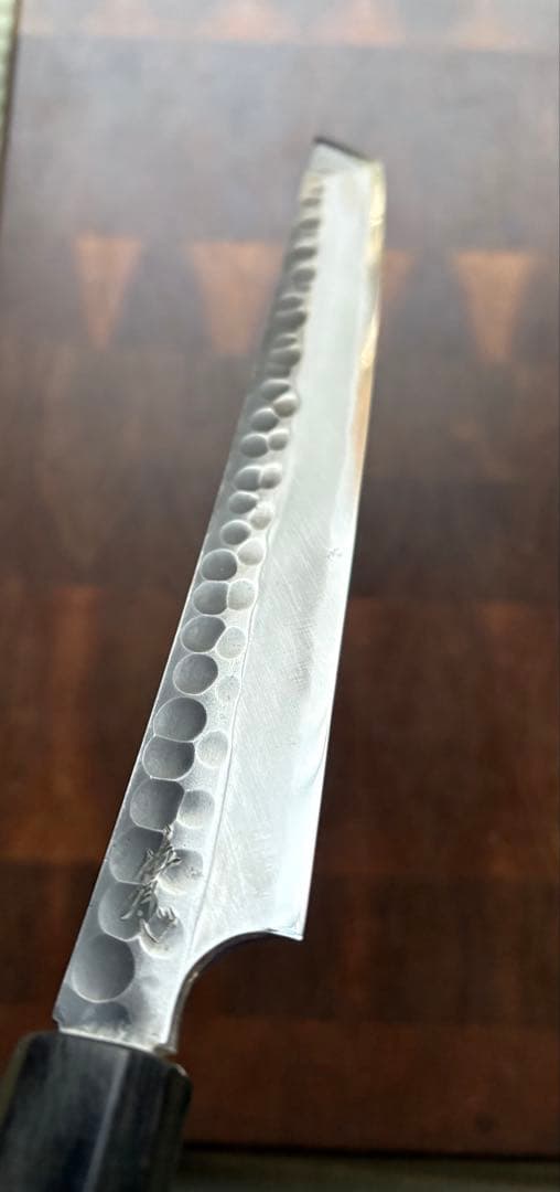 越前打刃物　弥氏 良寬　先丸　蛸引　240mm 包丁　白鋼　刺身　和包丁　槌目