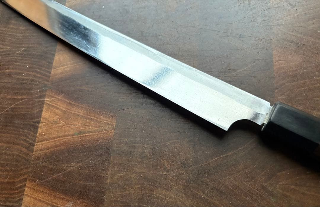 越前打刃物　弥氏 良寬　先丸　蛸引　240mm 包丁　白鋼　刺身　和包丁　槌目