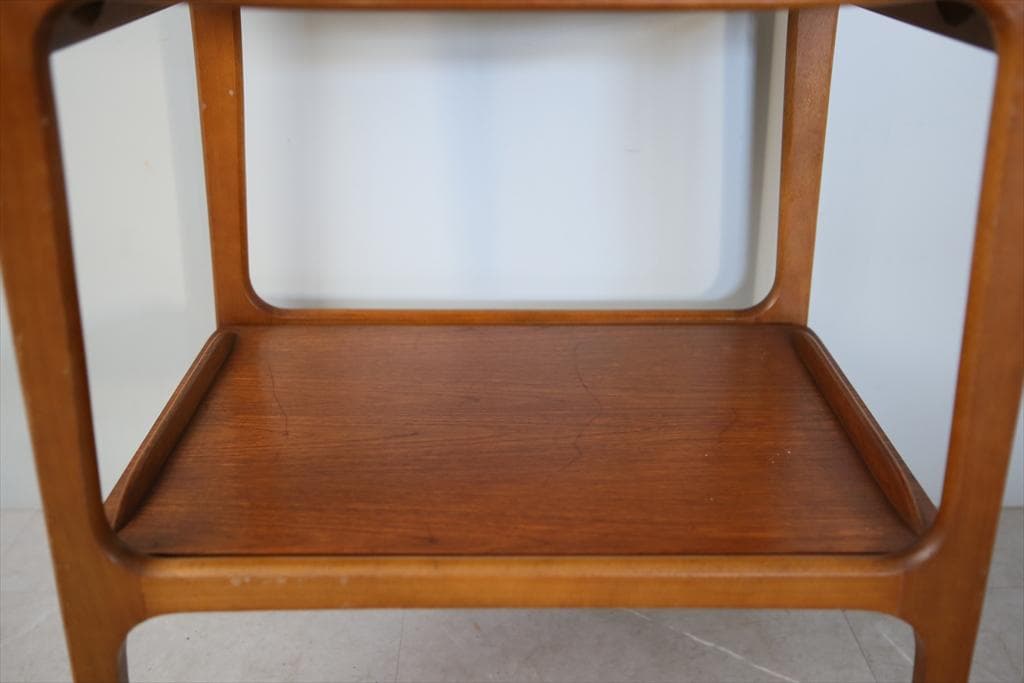 英国アンティーク木製キッチンワゴン/トロリーテーブル/チーク材机(92-135)