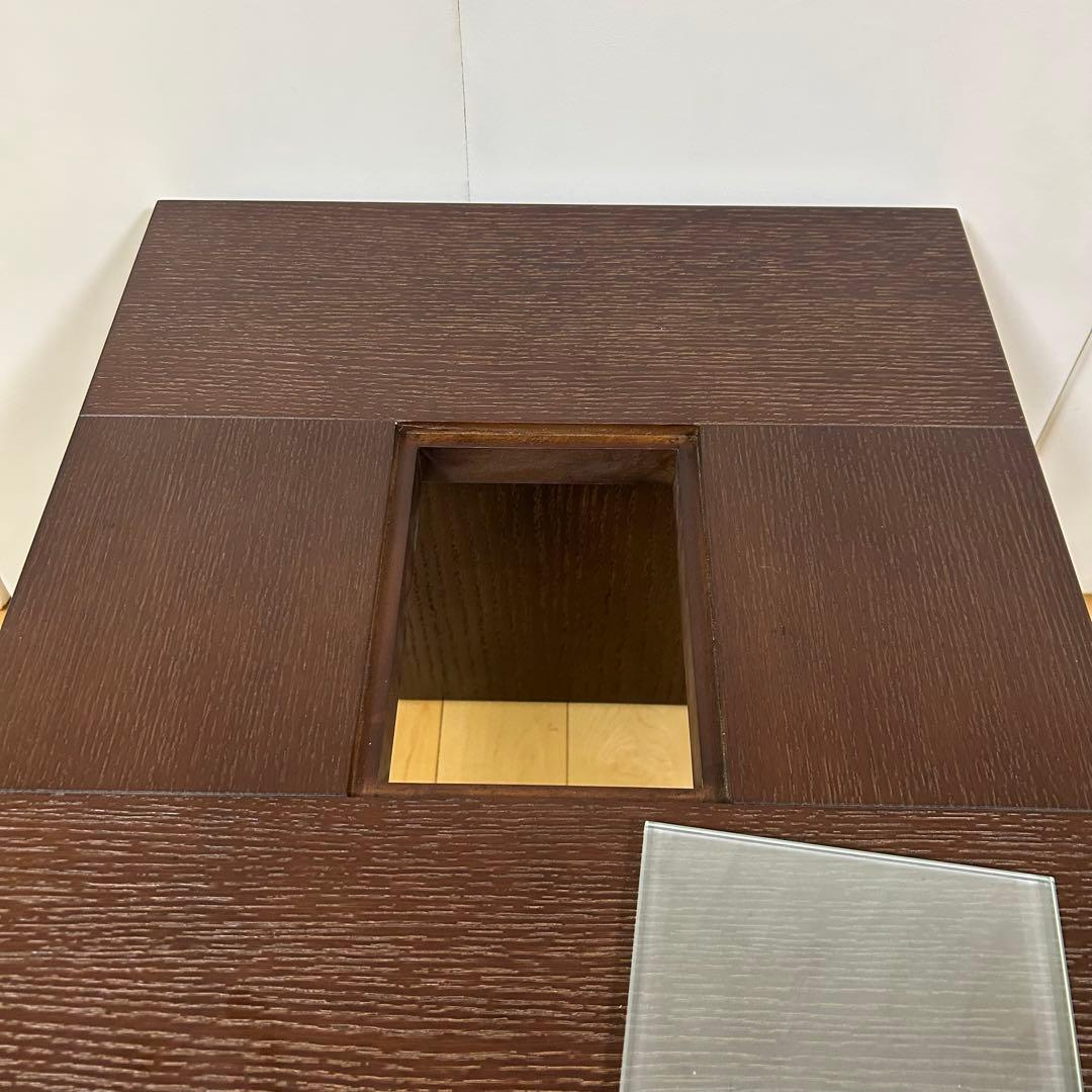 IDCOTSUKA 大塚家具　コーヒーテーブル　天然木　強化ガラス　ゼブラーノ