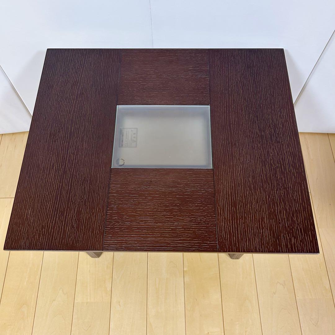 IDCOTSUKA 大塚家具　コーヒーテーブル　天然木　強化ガラス　ゼブラーノ