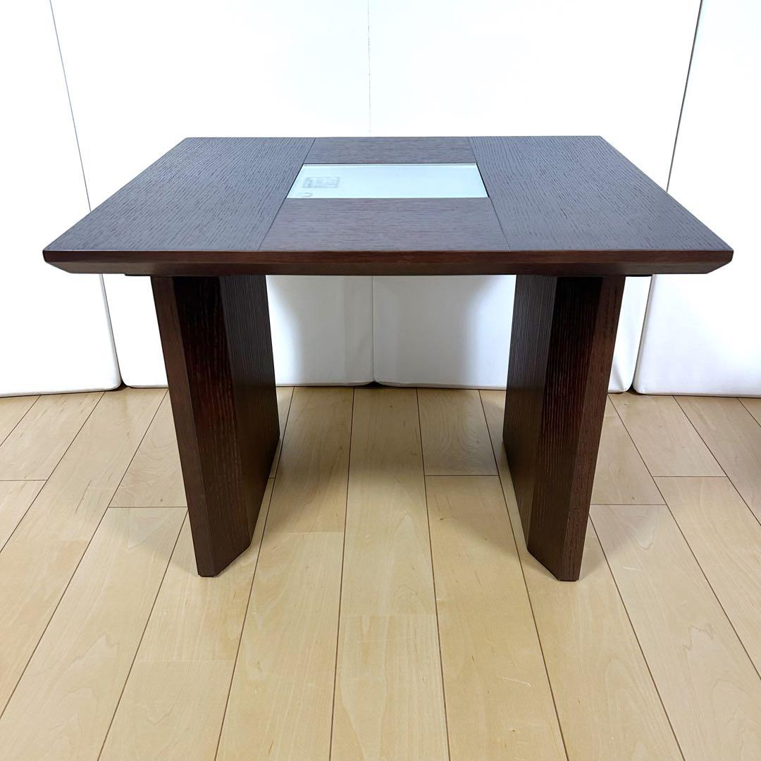 IDCOTSUKA 大塚家具　コーヒーテーブル　天然木　強化ガラス　ゼブラーノ