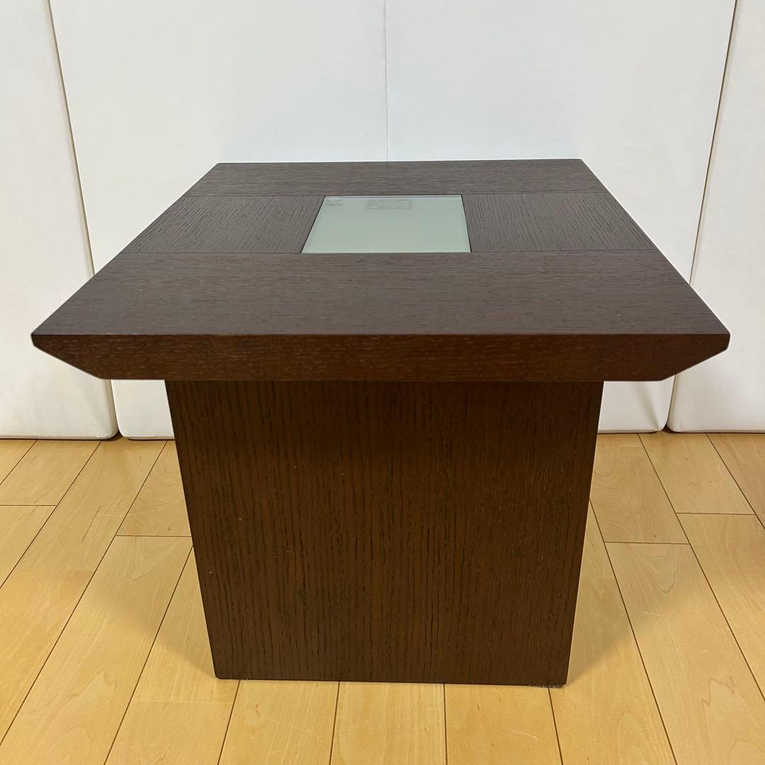 IDCOTSUKA 大塚家具　コーヒーテーブル　天然木　強化ガラス　ゼブラーノ