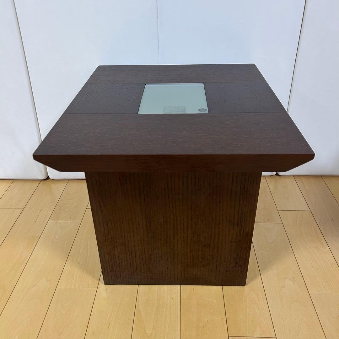 IDCOTSUKA 大塚家具　コーヒーテーブル　天然木　強化ガラス　ゼブラーノ