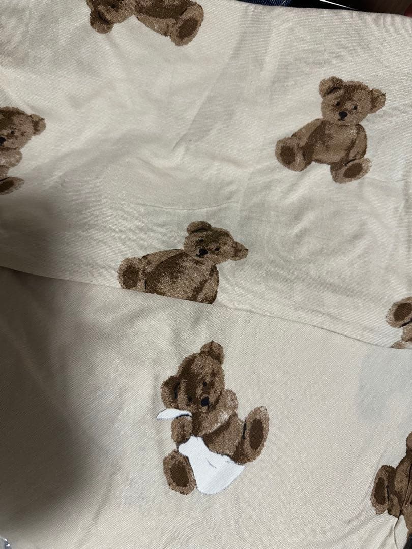 ジェラートピケ　ベア　寝具　2点セット　ダブル　ベージュ