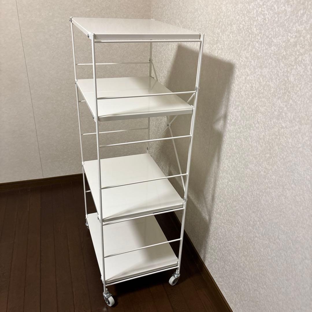 【極美品】無印良品 スチールユニットシェルフ キャスター付