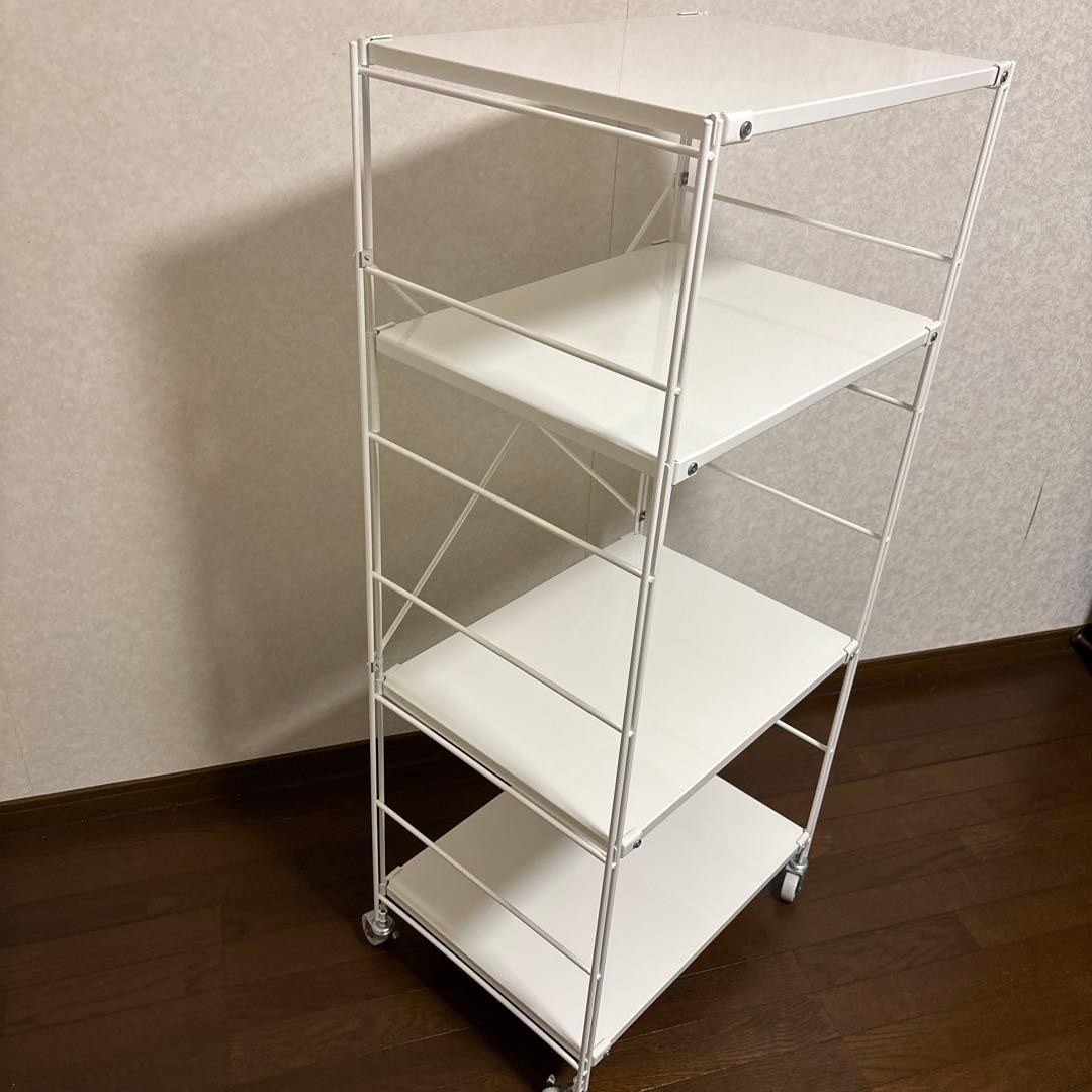 【極美品】無印良品 スチールユニットシェルフ キャスター付