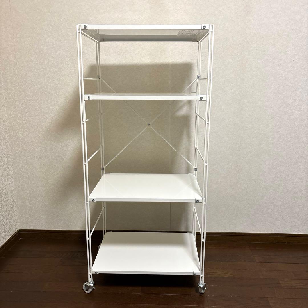 【極美品】無印良品 スチールユニットシェルフ キャスター付