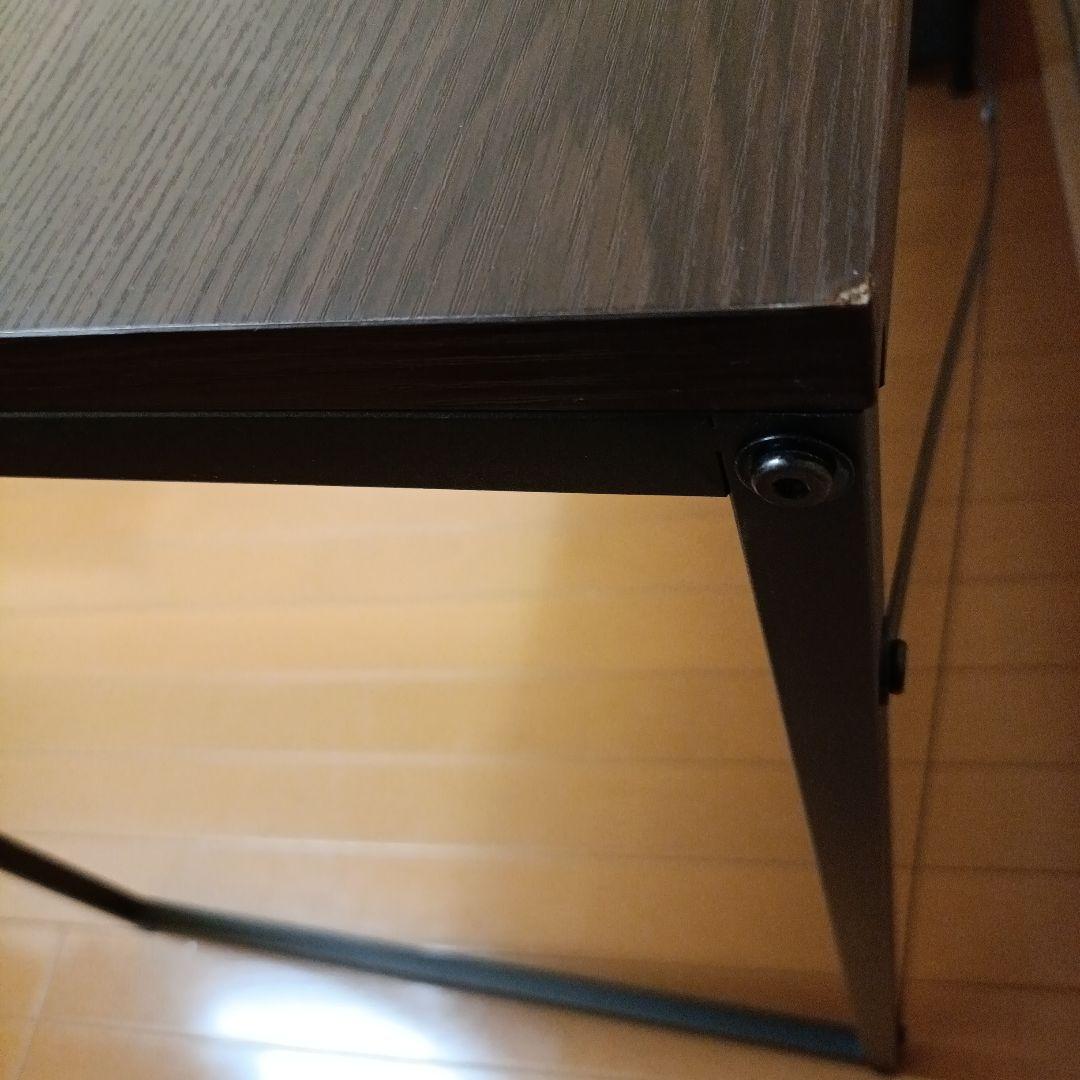 ダークブラウン パソコンデスク 3段オープンシェルフ付き