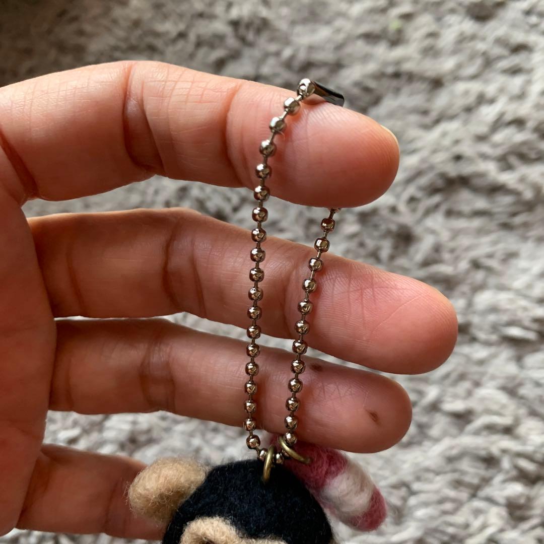 羊毛フェルト　チンパンジーストラップ　夏限定