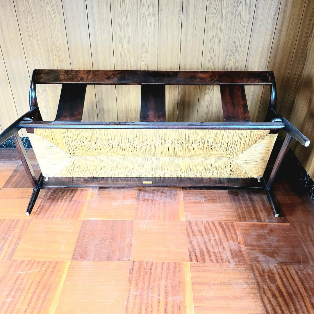 【希少品】松本民芸家具 #77型 ラッシチェア 3人掛け