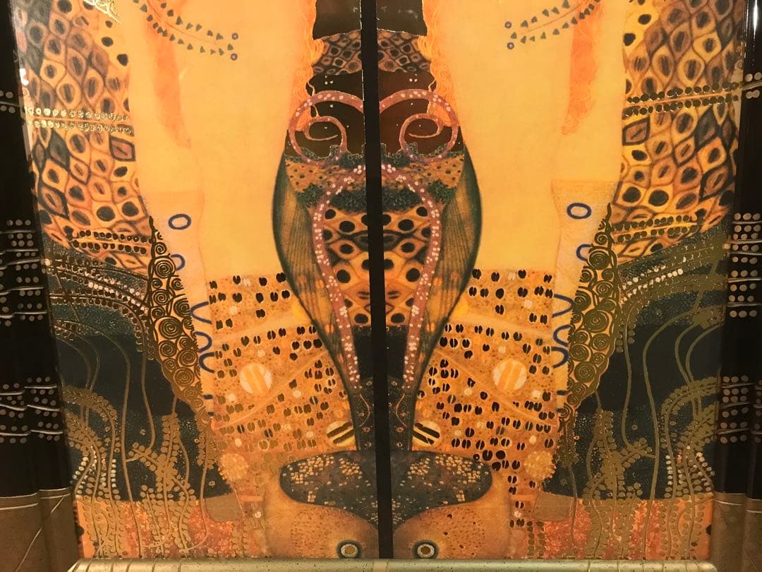 クリムト　「水蛇Ⅰ」　ジークレー＋シルクスクリーン金箔加工　サイン無し