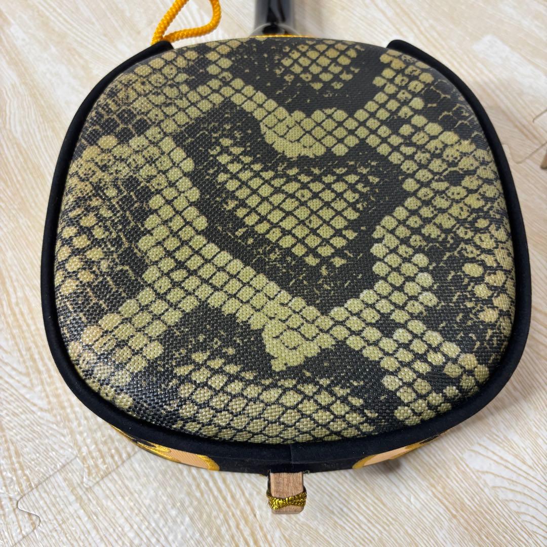 沖縄三線 人工皮 蛇柄 弦楽器 教本 バチ ケース付き 入門　初心者向