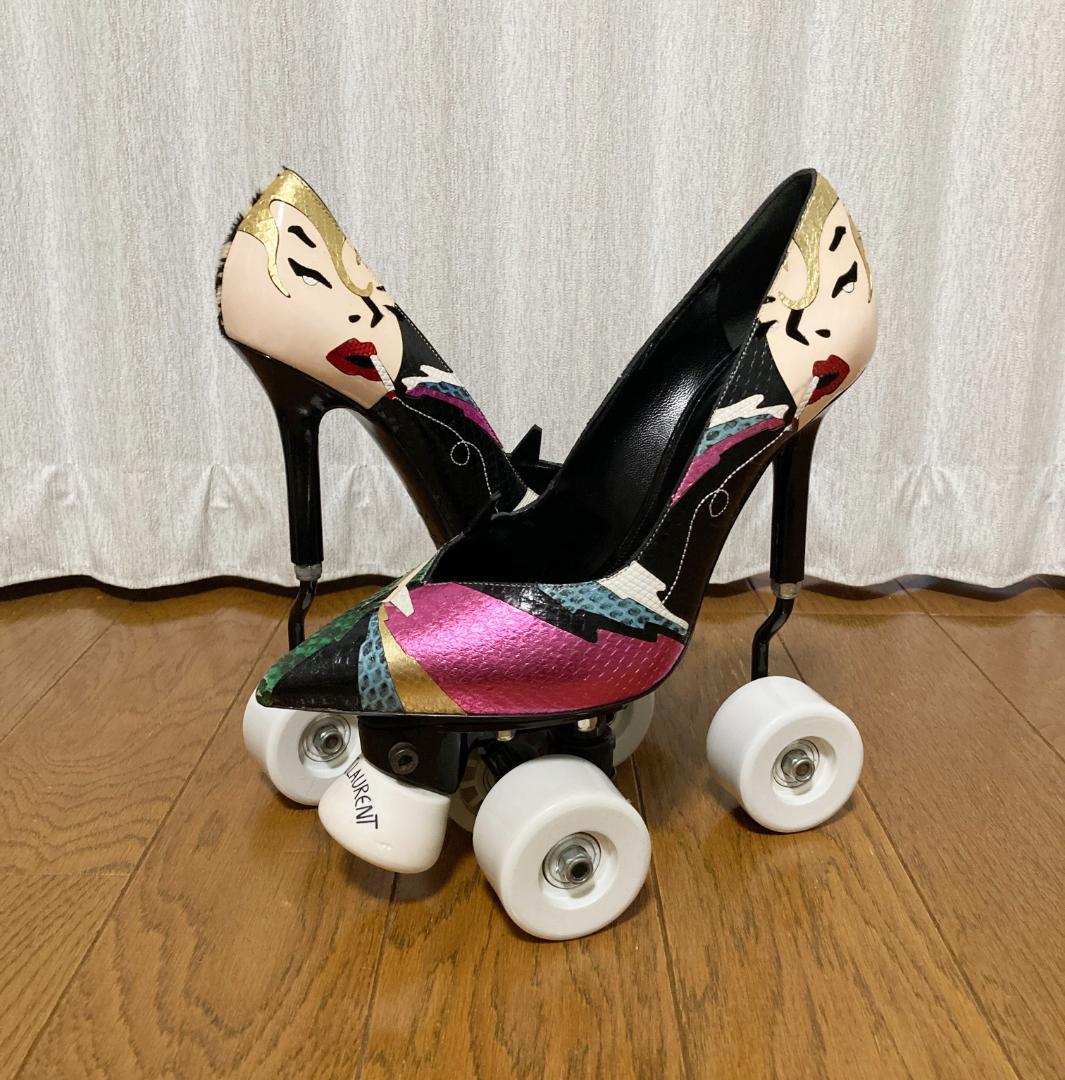 SAINT LAURENT PARIS アニヤ ハイヒール ローラースケート