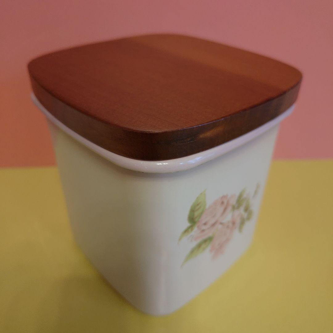 【imane イマン】 ダイアナローズ 四角キャニスター　ホーロー 旧商品希少