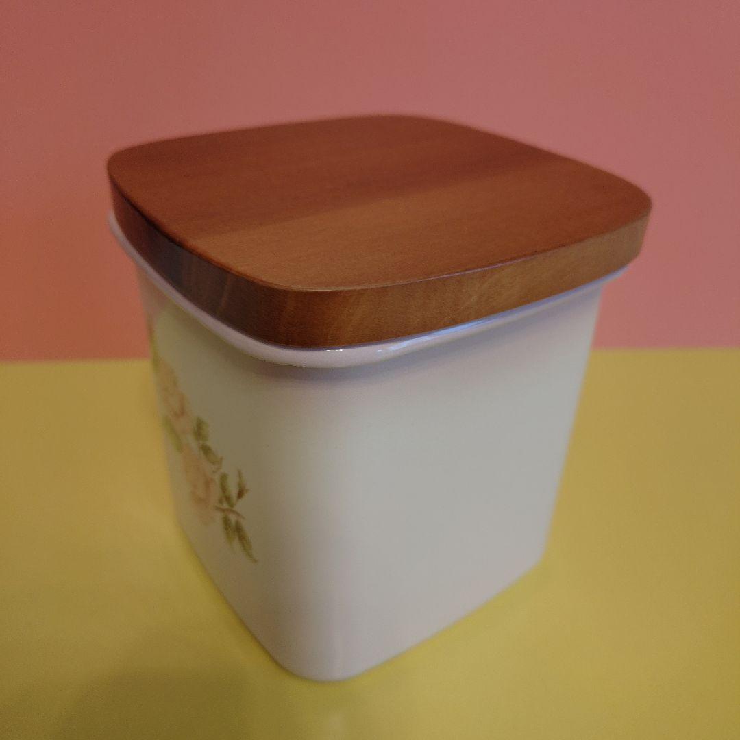 【imane イマン】 ダイアナローズ 四角キャニスター　ホーロー 旧商品希少