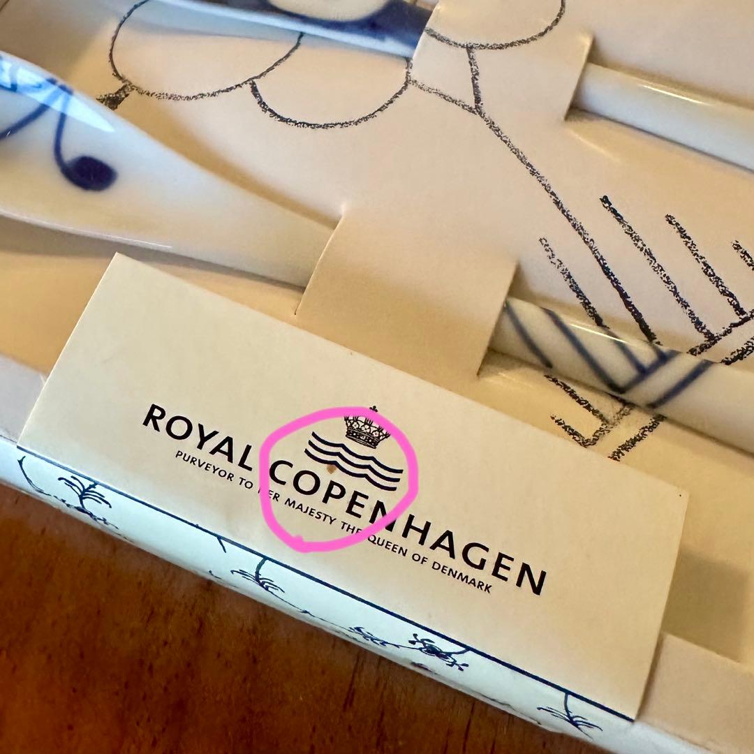 未使用品　ロイヤルコペンハーゲン ブルーフルーテッド メガ スプーン 4点 箱付