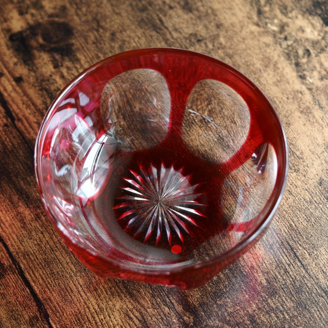 バカラ カット ボウル＆ソーサー セット B469b / エンパイア 金赤