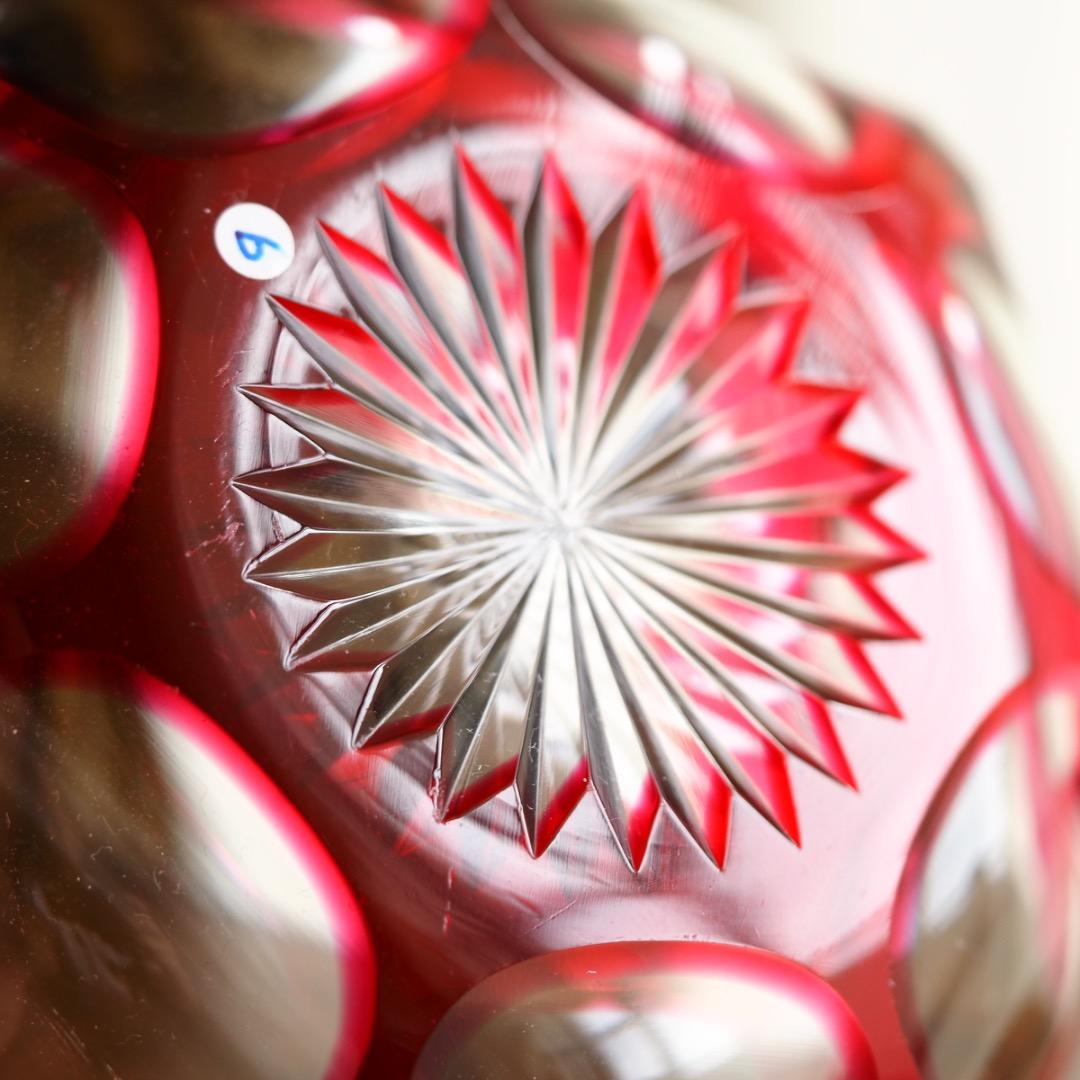 バカラ カット ボウル＆ソーサー セット B469b / エンパイア 金赤