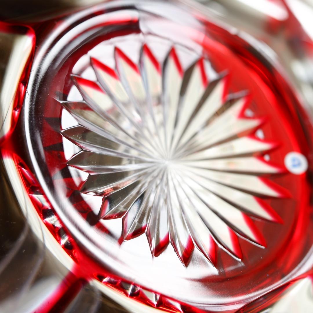 バカラ カット ボウル＆ソーサー セット B469b / エンパイア 金赤