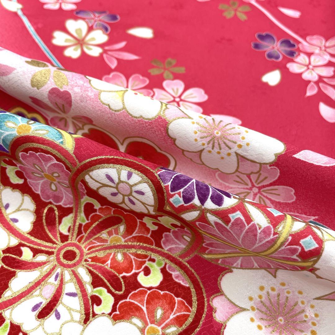 ◎mk-2590　七五三　振袖　着物・襦袢　2点セット　　9-29