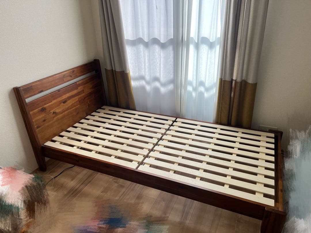 【分解状態での発送】ニトリ 天然木アカシアベットフレーム シングル