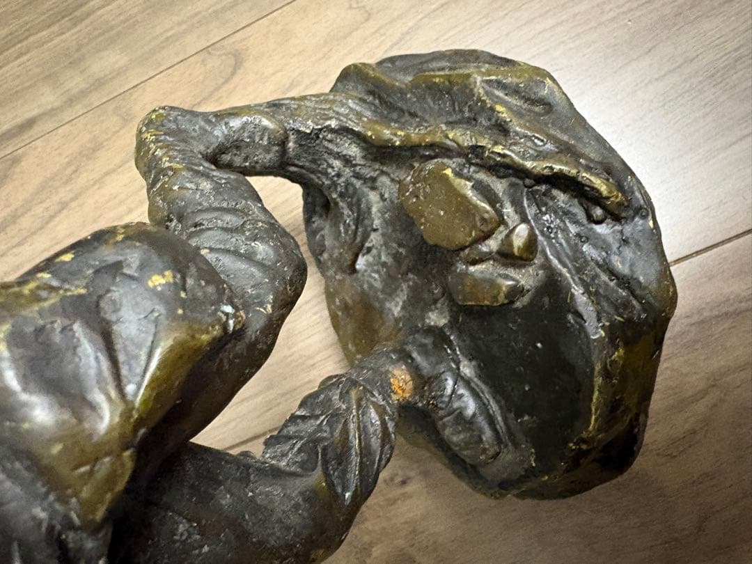 ブロンズ像 先住民族置物 真鍮製 重約1500克