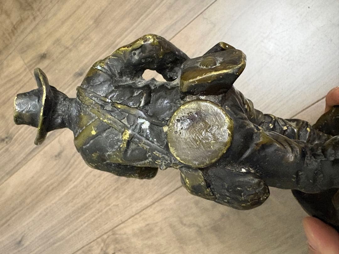 ブロンズ像 先住民族置物 真鍮製 重約1500克