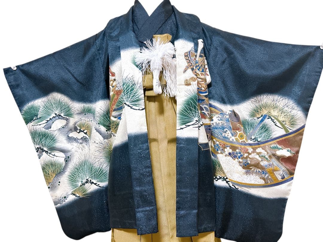 上品なフルセット♡七五三　5歳　男の子　一式　兜　黒　松