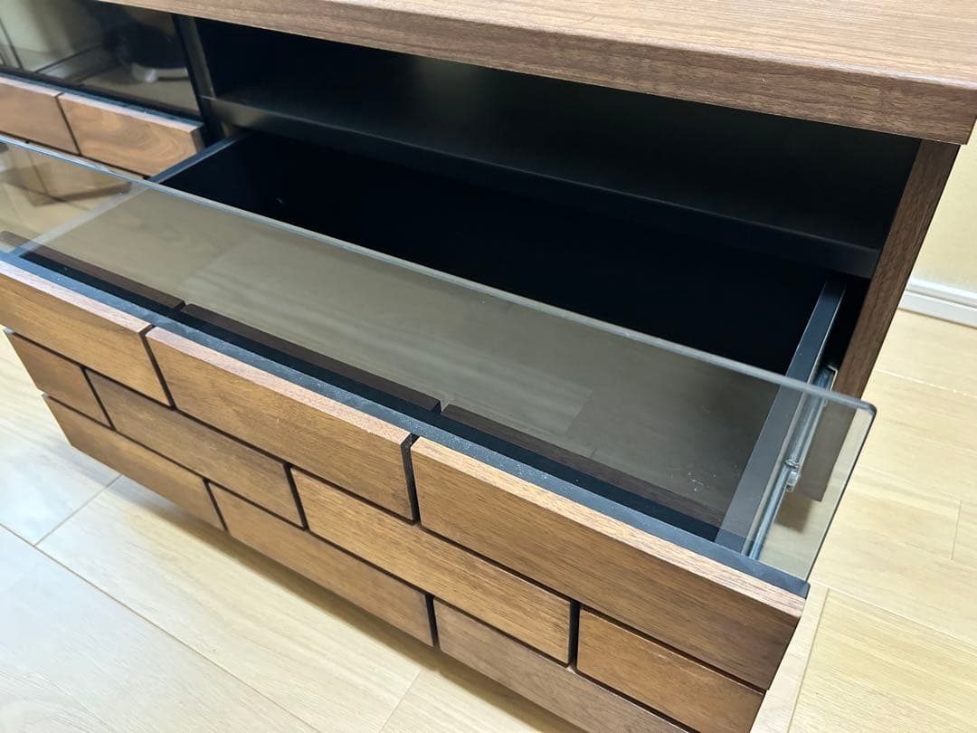 ニトリ　木製テレビ台 ブラウン 引き出し付き