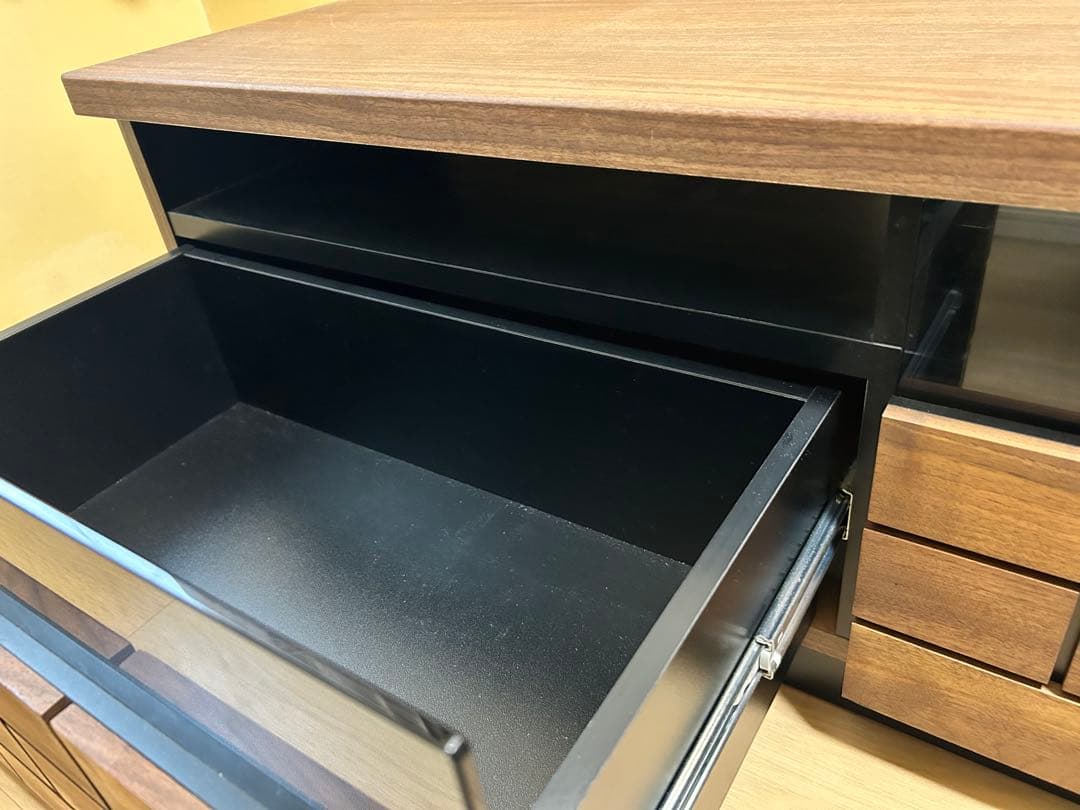 ニトリ　木製テレビ台 ブラウン 引き出し付き