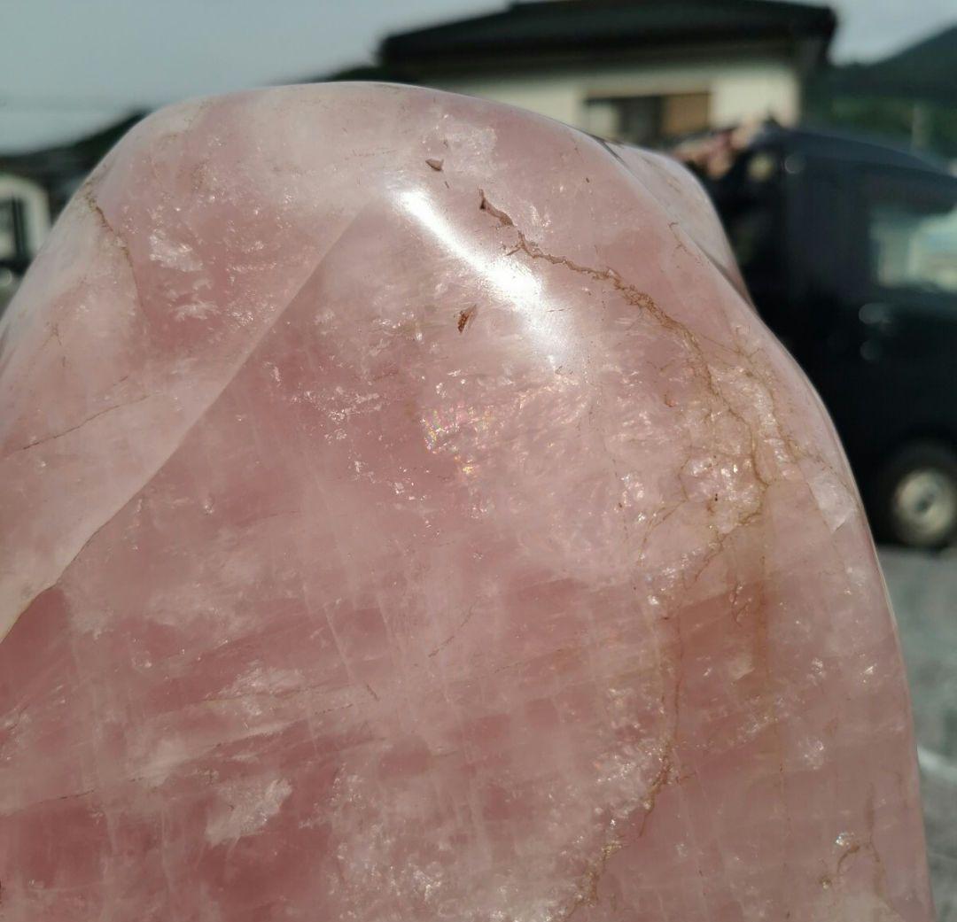 ローズクォーツ　虹入り　11キロ　紅水晶 クリスタル　鑑賞石　石　クリスタル
