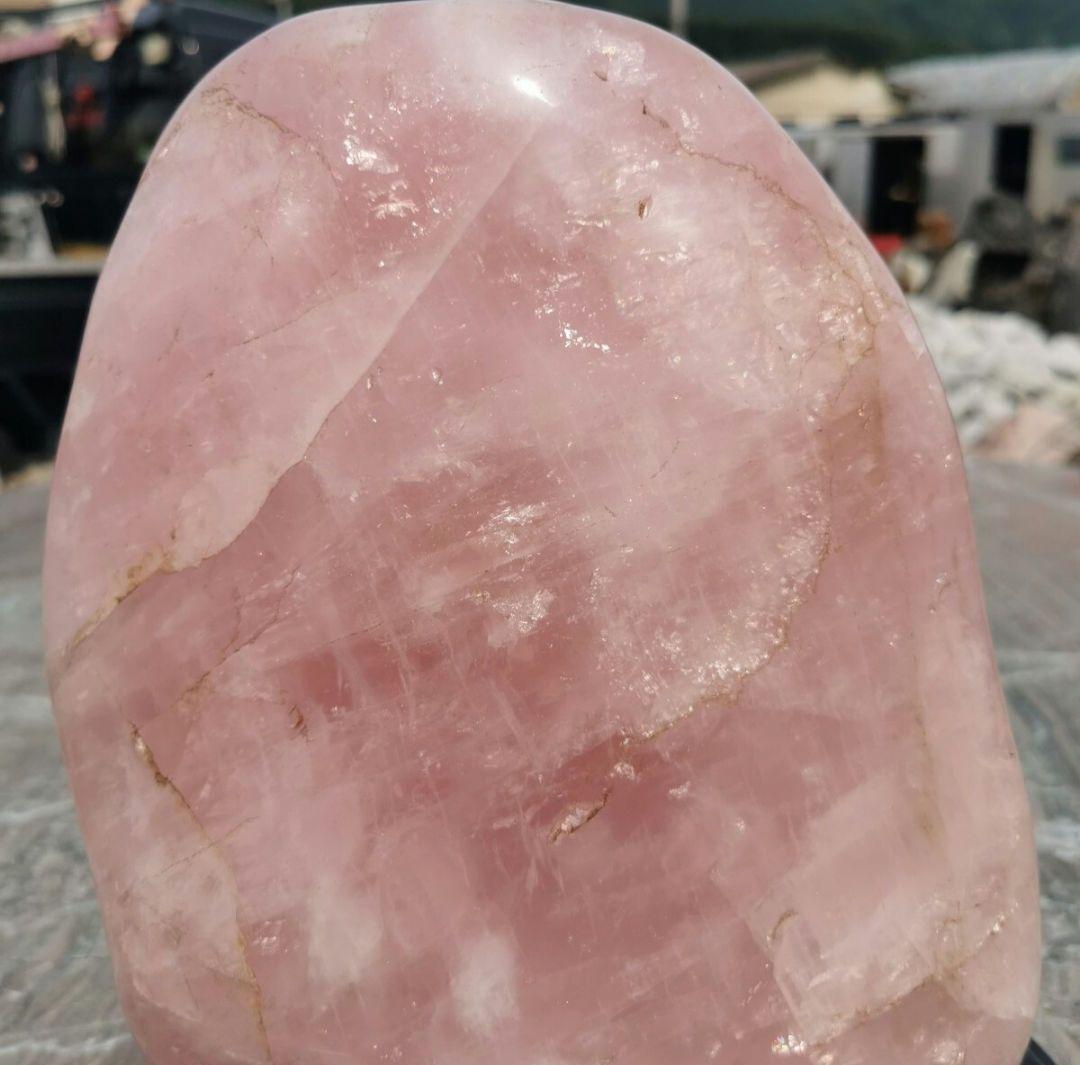 ローズクォーツ　虹入り　11キロ　紅水晶 クリスタル　鑑賞石　石　クリスタル